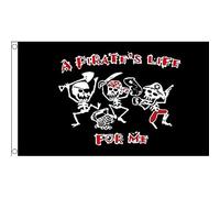 AZ FLAG - Drapeau Une vie de Pirate - 150x90 cm - Drapeau 100% Polyester Avec Oeillets Métalliques Intégrés - Pavillon 110 g