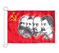 AZ FLAG - Drapeau URSS 4 personnages - 45x30 cm - Pavillon Nautique Communiste - Russie Spécial Bateau Et Extérieur En Maille Bloquée Avec Anneaux Plastiques Intégrés - 30g