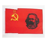 AZ FLAG - Drapeau URSS avec Marx - 45x30 cm - Pavillon Du Marxisme - Marxiste 100% Polyester Avec Deux Cordelettes - 20g