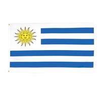 AZ FLAG - Drapeau Uruguay - 150x90 cm - Polyester léger - Drapeau Uruguayen Avec Oeillets Métalliques Intégrés - 80g