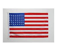 AZ FLAG - Drapeau USA 48 étoiles Spécial Extérieur - 90x60 cm - Pavillon Nautique Américain - Etats-Unis En Maille Bloquée Avec Anneaux Plastiques Intégrés - 80g