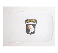 AZ FLAG - Drapeau USA Airborne blanc avec aigle - 45x30 cm - Pavillon Américain - Armée Etats-Unis 100% Polyester Avec Deux Cordelettes - 20g