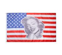 AZ FLAG Drapeau USA Marilyn Monroe 150x90 cm Polyester 100D 2 Œillets | Usage intérieur et extérieur Drapeau décoratif américain coutures doubles et bords renforcés avec œillets métalliques