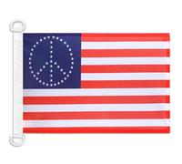 AZ FLAG - Drapeau USA Paix - 45x30 cm - Pavillon Nautique Américain - Etats-Unis Spécial Bateau Et Extérieur En Maille Bloquée Avec Anneaux Plastiques Intégrés - 30g
