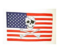 AZ FLAG - Drapeau USA Pirate - 150x90 cm - Drapeau Américain - Etats-Unis 100% Polyester Avec Oeillets Métalliques Intégrés - Pavillon 110 g