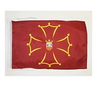 AZ FLAG - Drapeau Val d'Aran - 45x30 cm - Pavillon Du Valle De Arán 100% Polyester Avec Deux Cordelettes - 20g