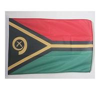 AZ FLAG - Drapeau Vanuatu Spécial Extérieur - 90x60 cm - Pavillon Nautique Vanuatais En Maille Bloquée Avec Anneaux Plastiques Intégrés - 80g