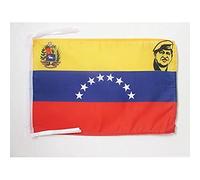 AZ FLAG - Drapeau Venezuela avec Hugo Chavez - 45x30 cm - Pavillon Venezuelien 100% Polyester Avec Deux Cordelettes - 20g