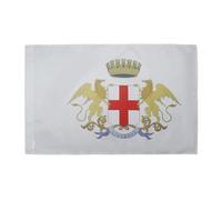 AZ FLAG - Drapeau Ville de Gênes avec armes - 150x90 cm - Drapeau Genova - Genoa - Italie 100% Polyester Avec Fourreau et cordelette - Pavillon 110 g