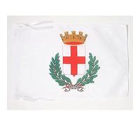AZ FLAG - Drapeau Ville de Milan avec armes - 45x30 cm - Pavillon Milanais - Milano 100% Polyester Avec Deux Cordelettes - 20g