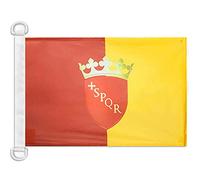 AZ FLAG - Drapeau Ville de Rome avec armes - 45x30 cm - Pavillon Nautique Roma - Italie Spécial Bateau Et Extérieur En Maille Bloquée Avec Anneaux Plastiques Intégrés - 30g