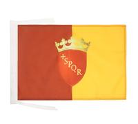 AZ FLAG - Drapeau Ville de Rome avec armes - 45x30 cm - Pavillon Roma - Italie 100% Polyester Avec Deux Cordelettes - 20g