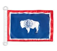 AZ FLAG - Drapeau Wyoming - 45x30 cm - Pavillon Nautique Etat Américain - Usa - Etats-Unis Spécial Bateau Et Extérieur En Maille Bloquée Avec Anneaux Plastiques Intégrés - 30g