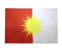 AZ FLAG - Drapeau Yesidi - 90x60 cm - Drapeau Yézidisme 100% Polyester Avec Fourreau et Cordelette - Pavillon 50 g