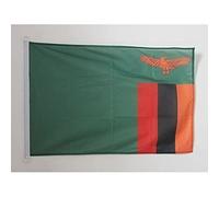 AZ FLAG - Drapeau Zambie - 45x30 cm - Pavillon Nautique Zambien Spécial Bateau Et Extérieur En Maille Bloquée Avec Anneaux Plastiques Intégrés - 30g
