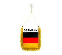 AZ FLAG - Fanion Allemagne pour Décoration Voiture avec Ventouse et Franges Dorées - Mini Drapeau Allemand - 13x10 cm