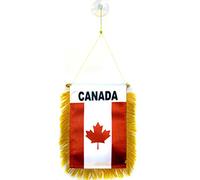 AZ FLAG - Fanion Canada Pour Décoration Voiture Avec Ventouse et Franges Dorées - Mini Drapeau Canadien - 13x10 cm