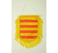 AZ FLAG - Fanion Catalogne Pour Décoration Voiture Avec Cordelettes - Mini Drapeau Catalan - 13x10 cm