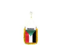 AZ FLAG Fanion Soudan 15x10 cm Soudanais Polyester 100D Ventouse