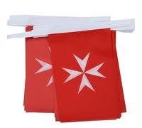AZ FLAG Guirlande Activités de l’Ordre de Malte 6 m 20 drapeaux | Usage intérieur et extérieur Guirlande de drapeaux maltais drapeaux cousus sur un ruban renforcé polyester léger
