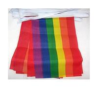 AZ FLAG Guirlande Arc-en-Ciel 4 m 20 drapeaux Polyester Léger 15x10 cm | Usage intérieur et extérieur Guirlande de drapeaux gay drapeaux cousus sur un ruban renforcé