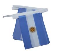 AZ FLAG Guirlande Argentine 4 m 20 drapeaux Polyester 100D 15x10 cm | Usage intérieur et extérieur Guirlande de drapeaux Argentina drapeaux cousus sur un ruban renforcé Polyester 100D