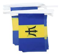AZ FLAG Guirlande Barbade 6 m 20 drapeaux Polyester Léger 21x15 cm | Usage intérieur et extérieur Guirlande de drapeaux barbadien Barbados drapeaux cousus sur un ruban renforcé