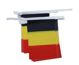 AZ FLAG Guirlande Belgique 6 m 20 drapeaux Polyester Léger 21x15 cm | Usage intérieur et extérieur Guirlande de drapeaux belge België drapeaux cousus sur un ruban renforcé