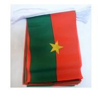 AZ FLAG Guirlande Burkina Faso 6 m 20 drapeaux Polyester Léger 21x15 cm | Usage intérieur et extérieur Guirlande de drapeaux burkinabais drapeaux cousus sur un ruban renforcé