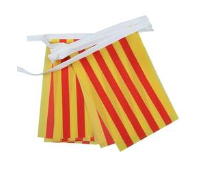 AZ FLAG Guirlande Catalogne 12 m 20 drapeaux Polyester Léger 45x30 cm | Usage intérieur et extérieur Guirlande de drapeaux catalan indépendentiste drapeaux cousus sur un ruban renforcé