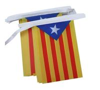 AZ FLAG Guirlande Catalogne Estelada 6 m 20 drapeaux Polyester Léger | Usage intérieur et extérieur Guirlande de drapeaux catalan indépendentiste drapeaux cousus sur un ruban renforcé