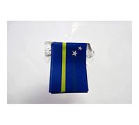 AZ FLAG Guirlande Curaçao 6 m 20 drapeaux Polyester Léger 21x15 cm | Usage intérieur et extérieur Guirlande de drapeaux hollandais drapeaux cousus sur un ruban renforcé