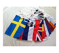 AZ FLAG - Guirlande Drapeau 27 pays de l'Union Européenne - 16 Mètres Avec 27 Drapeaux Européen - Europe - Ue De 45x30 cm - Fanions 100% Polyester - 250g