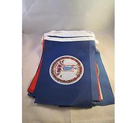 AZ FLAG - Guirlande Drapeau 50 Etats des USA - 10 Mètres Avec 50 Petits Drapeaux Américain - Usa - Etats-Unis De 15x10 cm - Fanion 100% Polyester - 100g