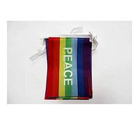 AZ FLAG - Guirlande Drapeau Arc-en-Ciel Peace - 6 Mètres Avec 20 Fanions Lgbt Paix Rainbow De 21x14 cm - Petits Drapeaux 100% Polyester - 60g