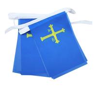 AZ FLAG - Guirlande Drapeau Asturies - 6 Mètres Avec 20 Fanions De Asturias - Espagne De 21x14 cm - Petits Drapeaux 100% Polyester - 60g