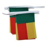 AZ FLAG - Guirlande Drapeau Bénin - 6 Mètres Avec 20 Fanions Béninois De 21x14 cm - Petits Drapeaux 100% Polyester - 60g