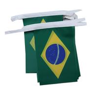 AZ FLAG - Guirlande Drapeau Brésil - 12 Mètres Avec 20 Drapeaux Brésilien De 45x30 cm - Fanions 100% Polyester - 200g