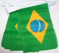 AZ FLAG - Guirlande Drapeau Brésil - 3 Mètres Avec 10 Fanions Brésilien De 21x14 cm - Petits Drapeaux 100% Polyester - 30g