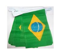 AZ FLAG - Guirlande Drapeau Brésil - 4 Mètres Avec 20 Petits Drapeaux Brésilien De 15x10 cm - Fanion 100% Polyester - 40g