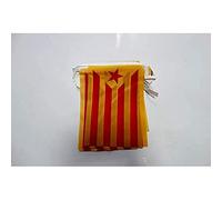 AZ FLAG - Guirlande Drapeau Catalogne Estelada Vermella - 6 Mètres Avec 20 Fanions Catalan Indépendentiste - Cataluña Groga De 21x14 cm - Petits Drapeaux 100% Polyester - 60g