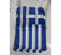 AZ FLAG - Guirlande Drapeau Grèce - 12 Mètres Avec 20 Drapeaux Grec De 45x30 cm - Fanions 100% Polyester - 200g