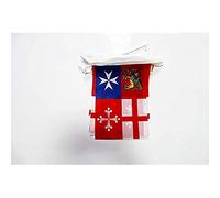 AZ FLAG - Guirlande Drapeau Italie 4 Républiques maritimes - 6 Mètres Avec 20 Fanions Naval Italien De 21x14 cm - Petits Drapeaux 100% Polyester - 60g