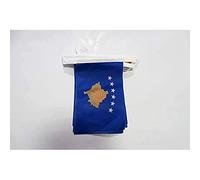AZ FLAG - Guirlande Drapeau Kosovo - 6 Mètres Avec 20 Fanions Kosovard De 21x14 cm - Petits Drapeaux 100% Polyester - 60g