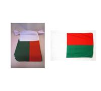 AZ FLAG - Guirlande Drapeau Madagascar - 6 Mètres & Drapeau Madagascar - 150x90 cm - Drapeau Malgache 100% Polyester Avec Oeillets Métalliques Intégrés - Pavillon 110 g
