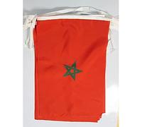 AZ FLAG - Guirlande Drapeau Maroc - 12 Mètres Avec 20 Drapeaux Marocain De 45x30 cm - Fanions 100% Polyester - 200g