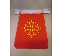 AZ FLAG - Guirlande Drapeau Midi-Pyrénées - Occitanie - 12 Mètres Avec 20 Drapeaux Occitan - France De 45x30 cm - Fanions 100% Polyester - 200g
