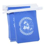 AZ FLAG - Guirlande Drapeau ONU - 6 Mètres Avec 20 Fanions Des Nations Unies De 21x14 cm - Petits Drapeaux 100% Polyester - 60g