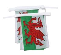 AZ FLAG - Guirlande Drapeau Pays de Galles - 6 Mètres Avec 20 Fanions Gallois De 21x14 cm - Petits Drapeaux 100% Polyester - 60g