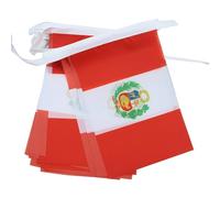 AZ FLAG - Guirlande Drapeau Pérou - 12 Mètres Avec 20 Drapeaux Péruvien De 45x30 cm - Fanions 100% Polyester - 200g